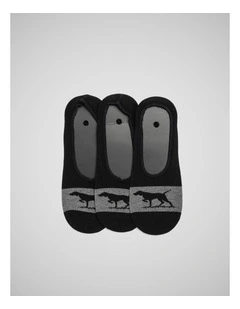 Gunner Lo Show Sock 3 Pack in Nero/Grey