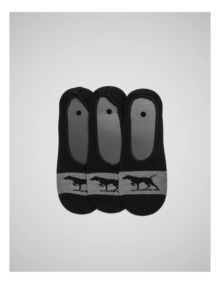 Gunner Lo Show Sock 3 Pack in Nero/Grey image 1