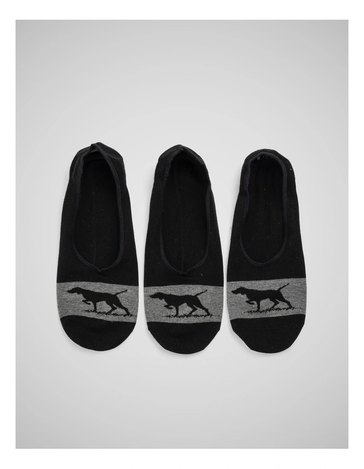 Gunner Lo Show Sock 3 Pack in Nero/Grey image 3