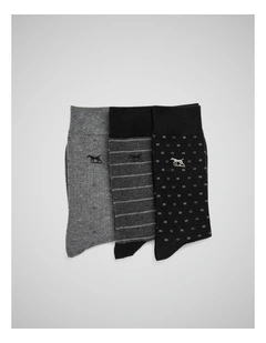 Seafcliff Sock 3 Pack in Nero Multi