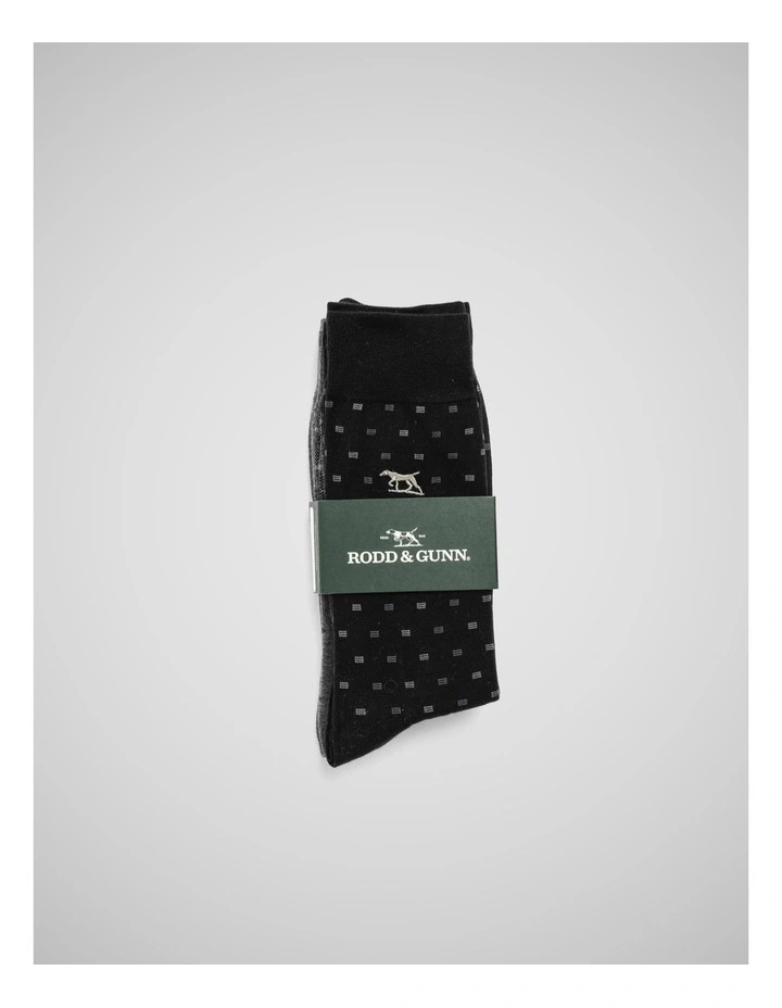Seafcliff Sock 3 Pack in Nero Multi image 2