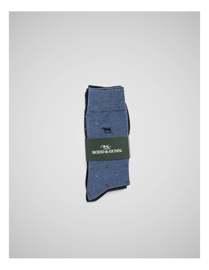 Seafcliff Sock 3 Pack in Blue Multi image 2
