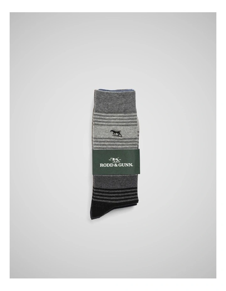 Stratford Stripes Sock 3 Pack in Multi image 2