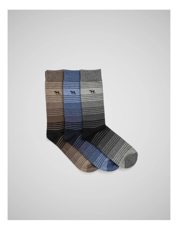 Stratford Stripes Sock 3 Pack in Multi image 3