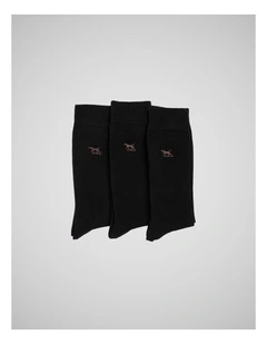 Dry Plains Three Pack Socks in Onyx