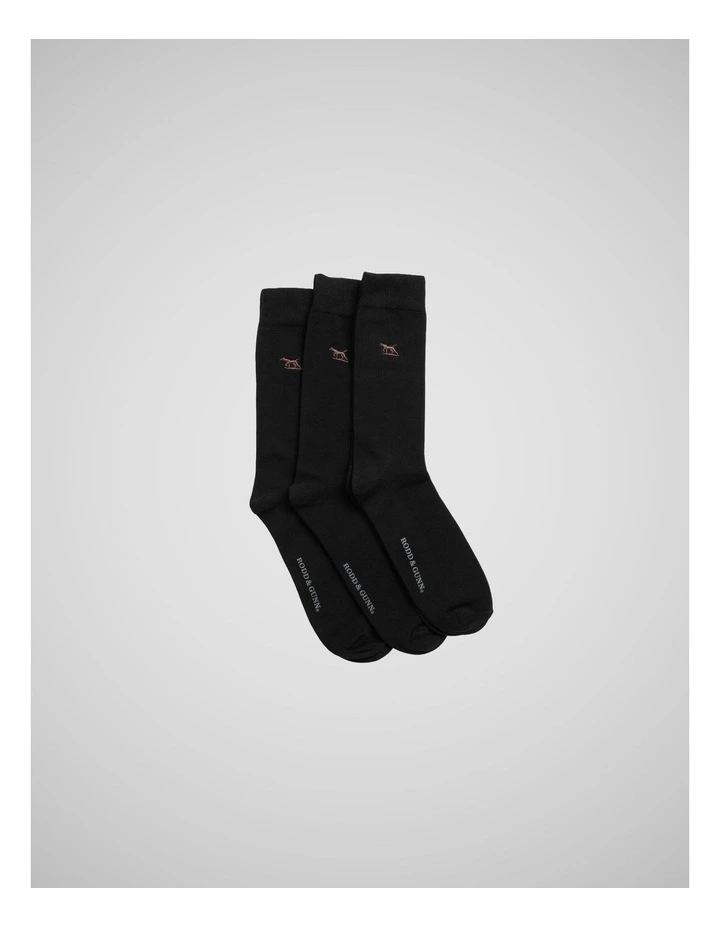 Dry Plains Three Pack Socks in Onyx image 3