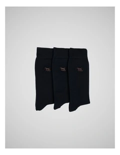 Dry Plains Three Pack Socks in Marine