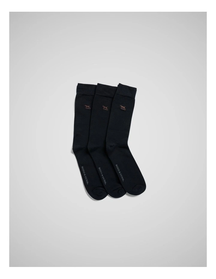 Dry Plains Three Pack Socks in Marine image 3