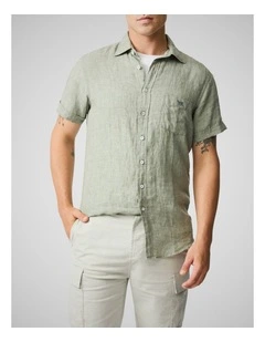 Cathedral Cove Short Sleeve Sports Fit Shirt in Sage Grey