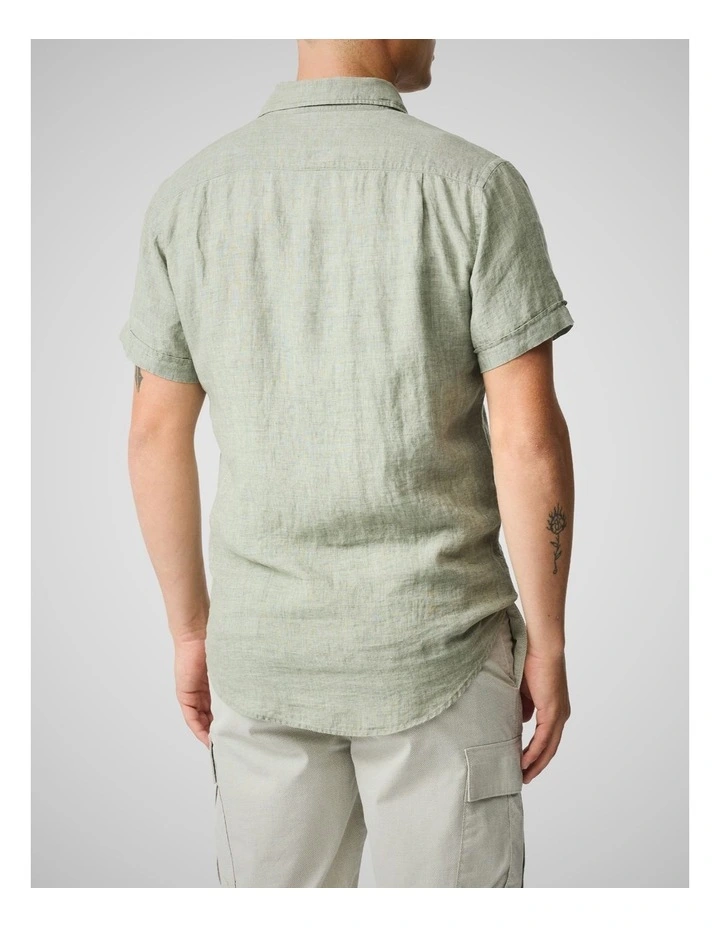 Cathedral Cove Short Sleeve Sports Fit Shirt in Sage Grey image 3