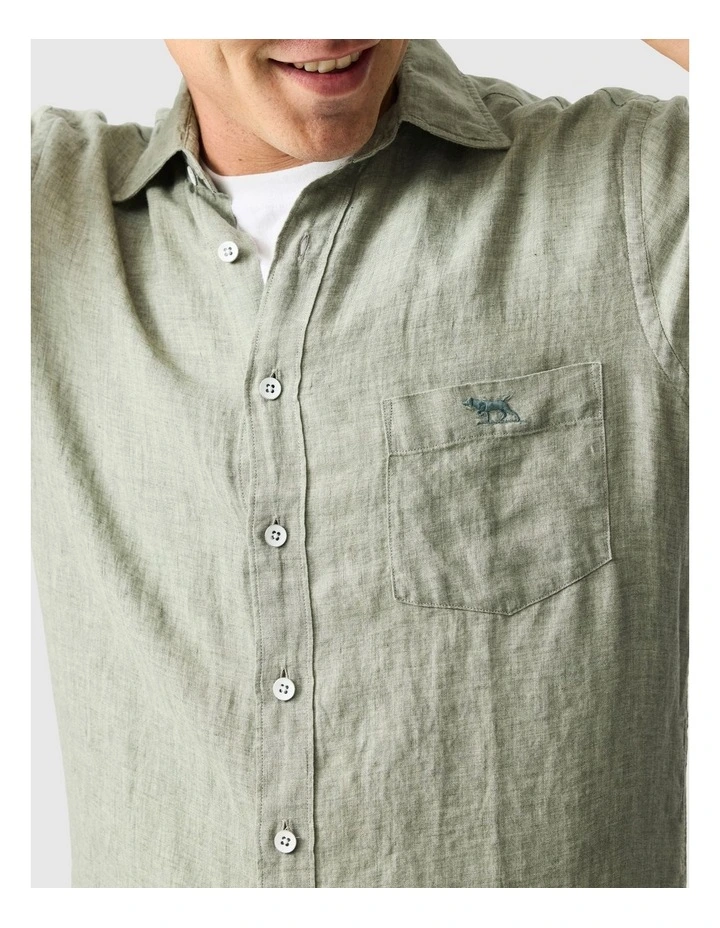 Cathedral Cove Short Sleeve Sports Fit Shirt in Sage Grey image 6