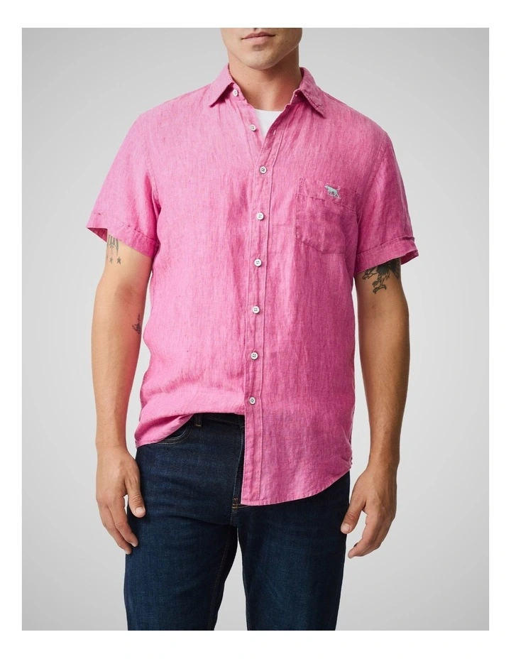 Cathedral Cove Short Sleeve Sports Fit Shirt in Flamingo image 1