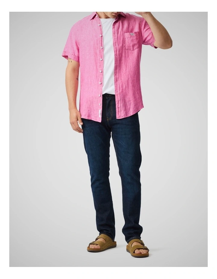 Cathedral Cove Short Sleeve Sports Fit Shirt in Flamingo image 2