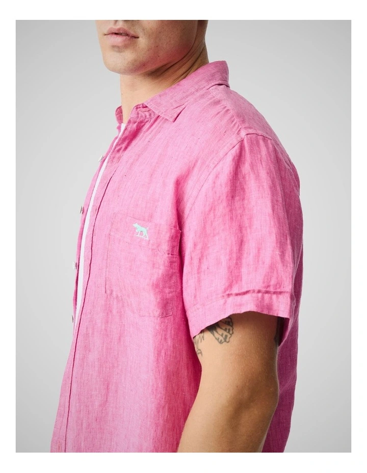 Cathedral Cove Short Sleeve Sports Fit Shirt in Flamingo image 6