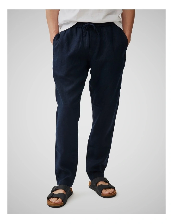Linen Resort Pant in Navy image 1