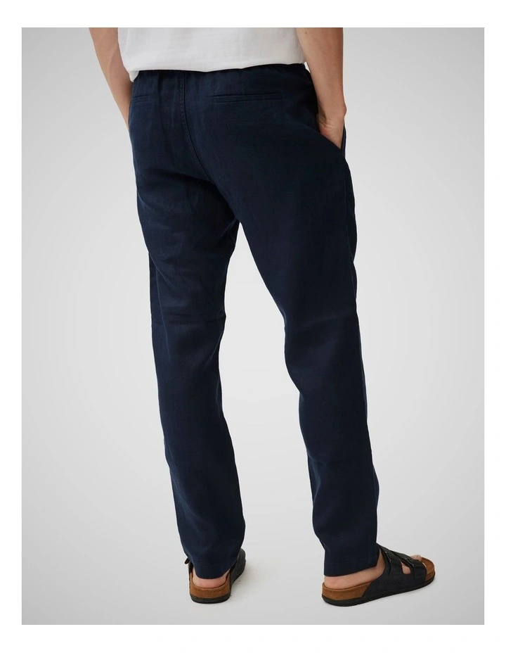 Linen Resort Pant in Navy image 3