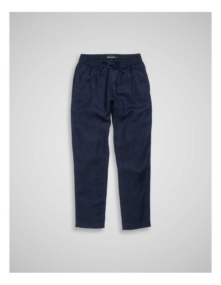 Linen Resort Pant in Navy image 4