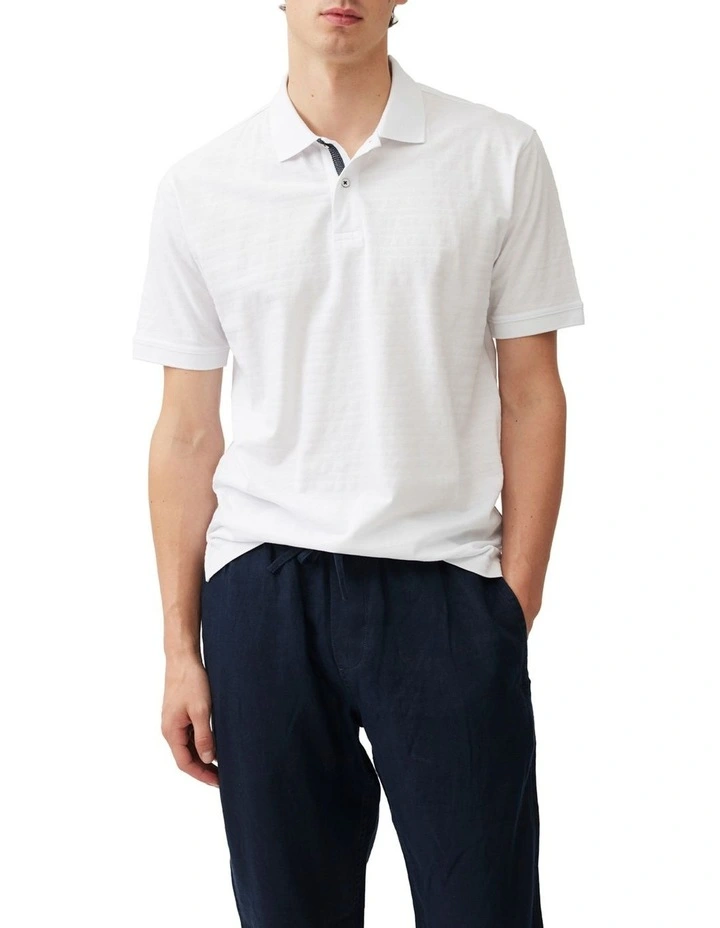Evans Bay Sports Fit Polo Shirt in Snow image 1