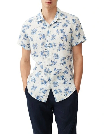 Portland Island Short Sleeve Sports Fit Shirt in Ceramic