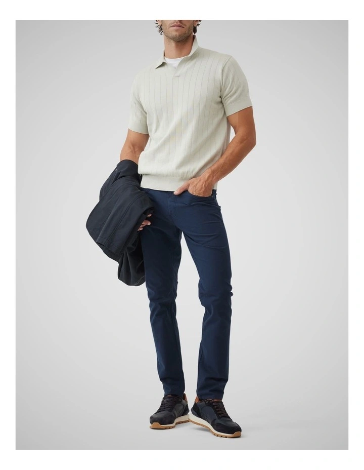 Freys Crescent Knit Polo in Stone image 2