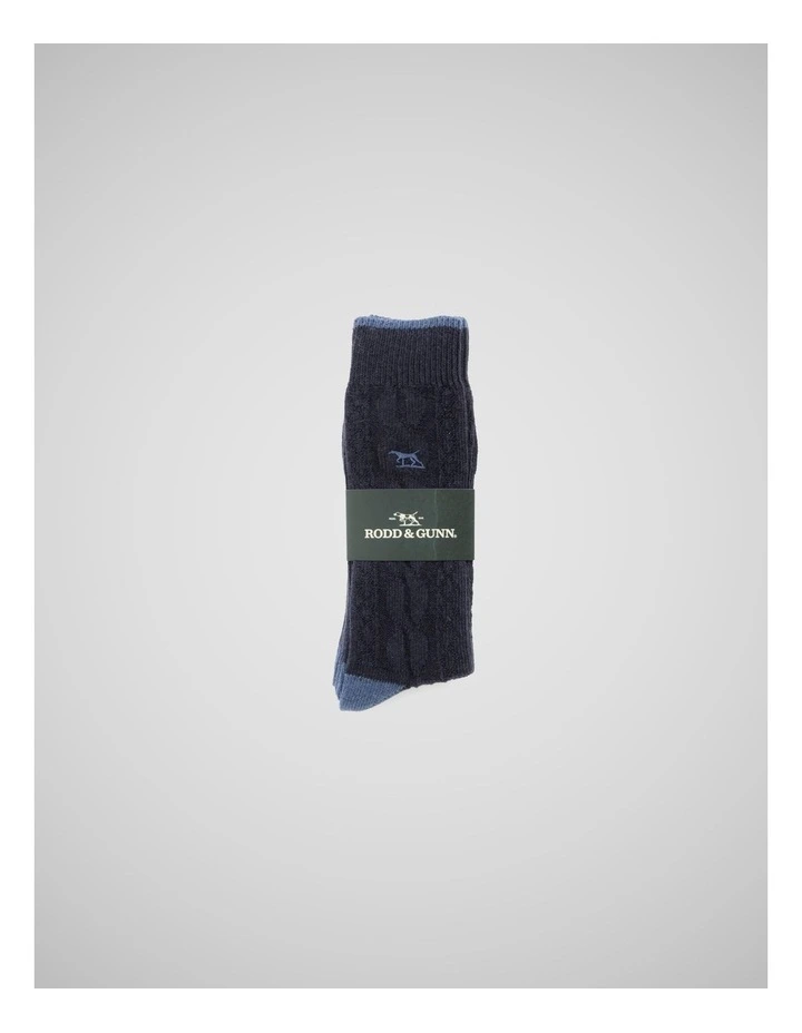 Dunedin Cable Sock 2 Pack in Navy Denim image 1