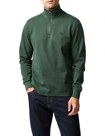 14oz 1/4 Zip Sweat Top in Forest