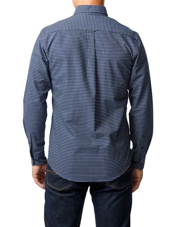 Gunn Check Oxford 5 Long Sleeve Sports Fit Shirt in Midnight image 3