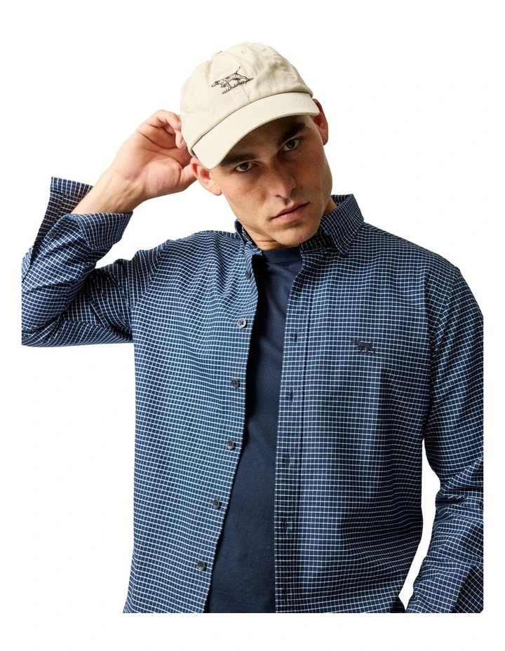 Gunn Check Oxford 5 Long Sleeve Sports Fit Shirt in Midnight image 6