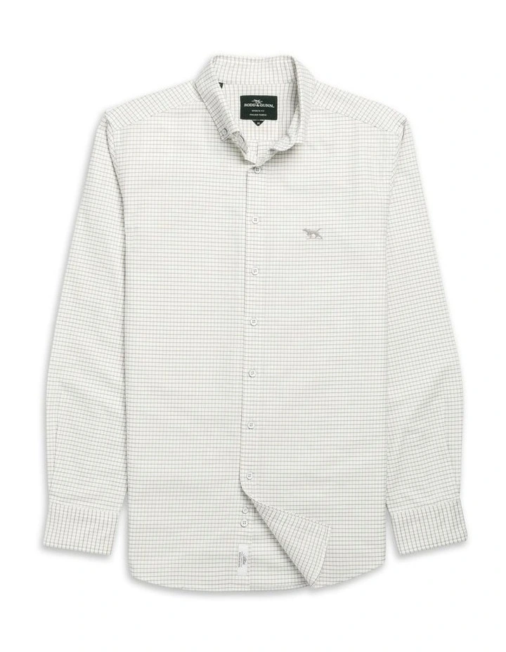 Gunn Check Oxford 5 Long Sleeve Sports Fit Shirt in Pebble image 4