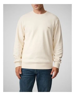 Crew Neck Sweat Top in Ecru