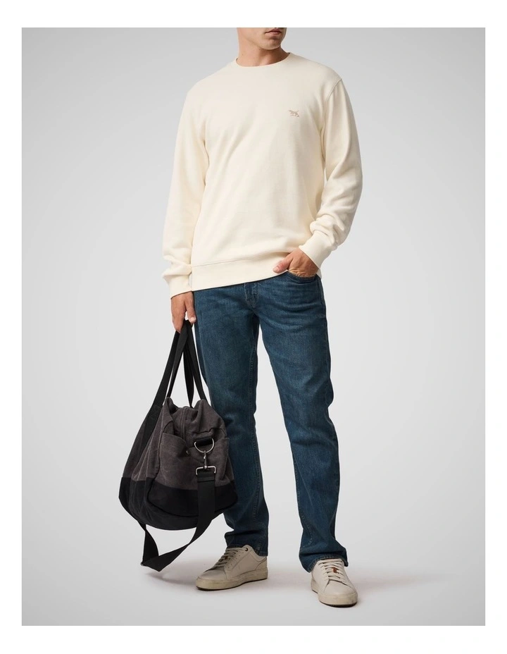 Crew Neck Sweat Top in Ecru image 2