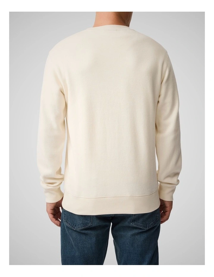 Crew Neck Sweat Top in Ecru image 3