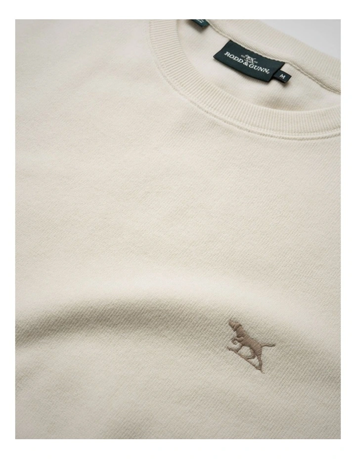 Crew Neck Sweat Top in Ecru image 5