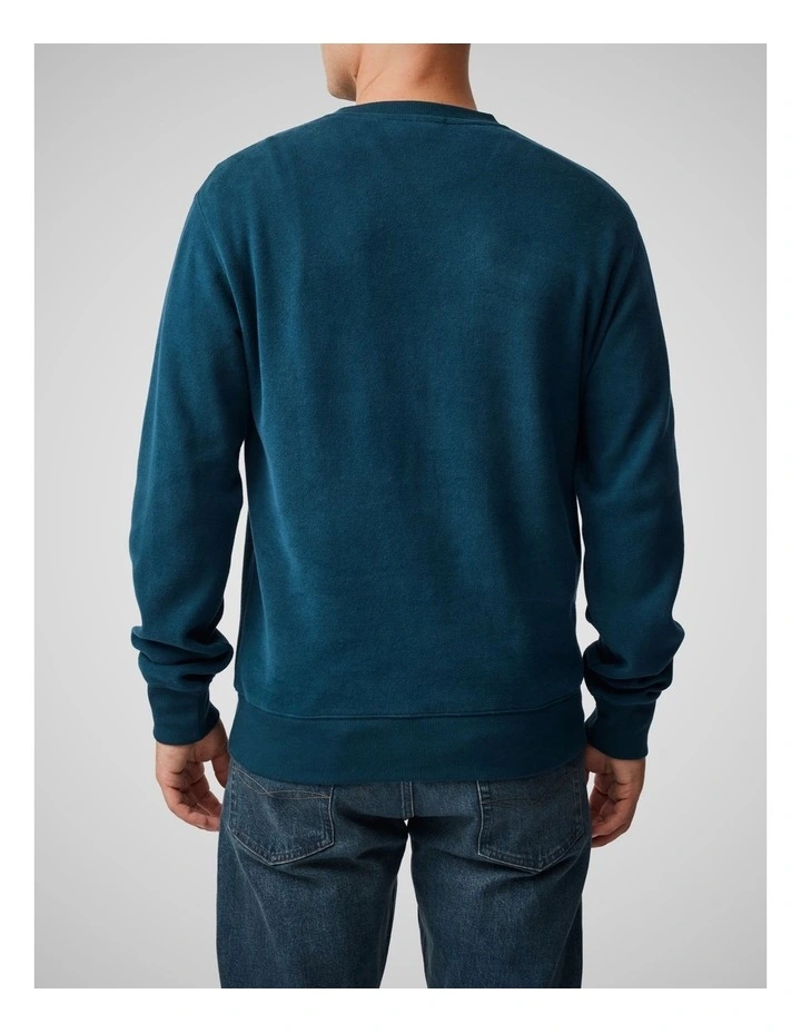 Crew Neck Sweat Top in Deep Teal image 3