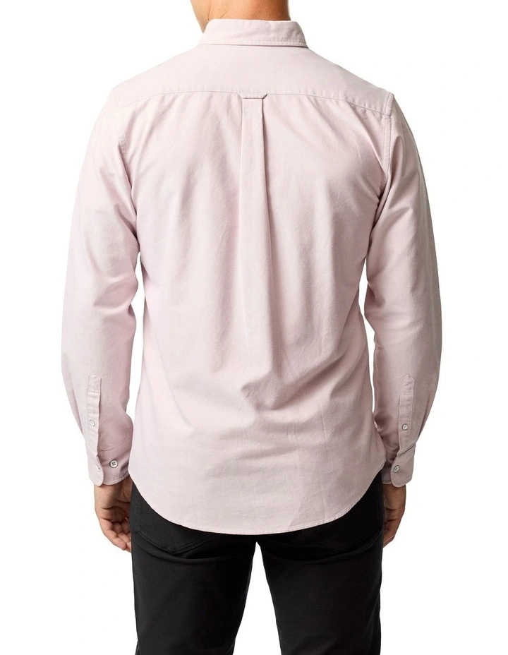 Gunn Oxford Long Sleeve Sports Fit Shirt in Blush image 3
