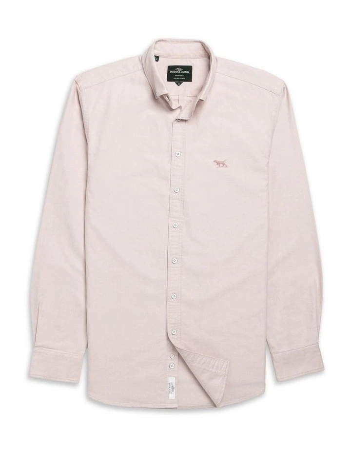 Gunn Oxford Long Sleeve Sports Fit Shirt in Blush image 4