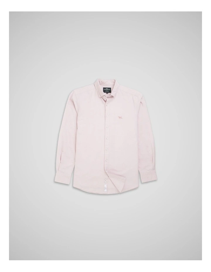 Oxford Long Sleeve Sports Fit Shirt in Blush image 4