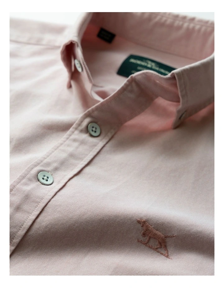 Oxford Long Sleeve Sports Fit Shirt in Blush image 5