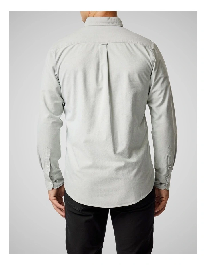 Oxford Long Sleeve Sports Fit Shirt in Thyme image 3