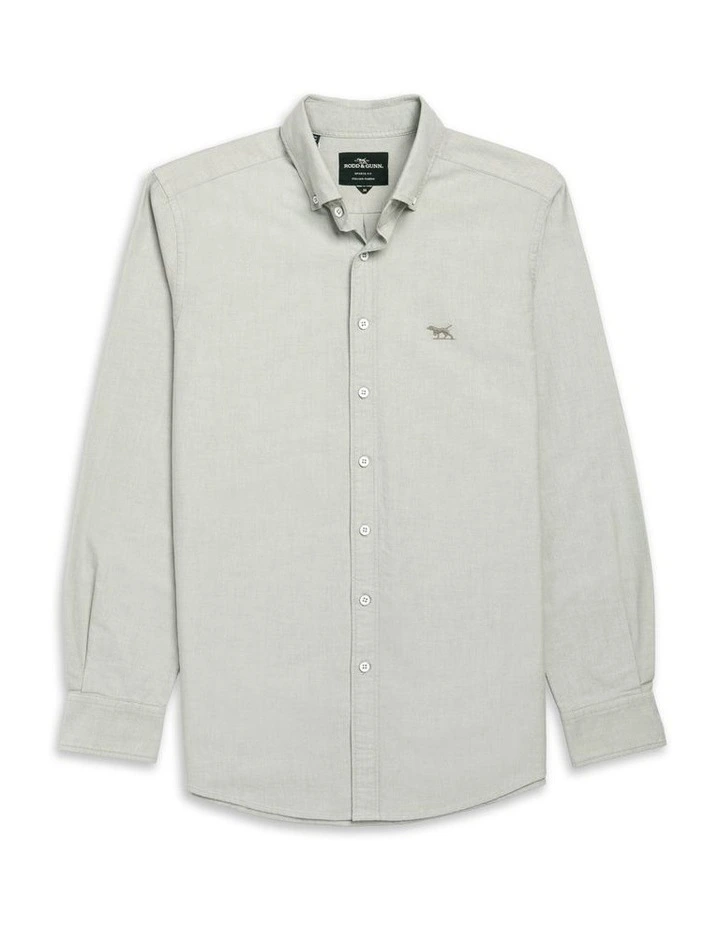 Gunn Long Sleeve Oxford Sports Fit Shirt in Thyme image 4