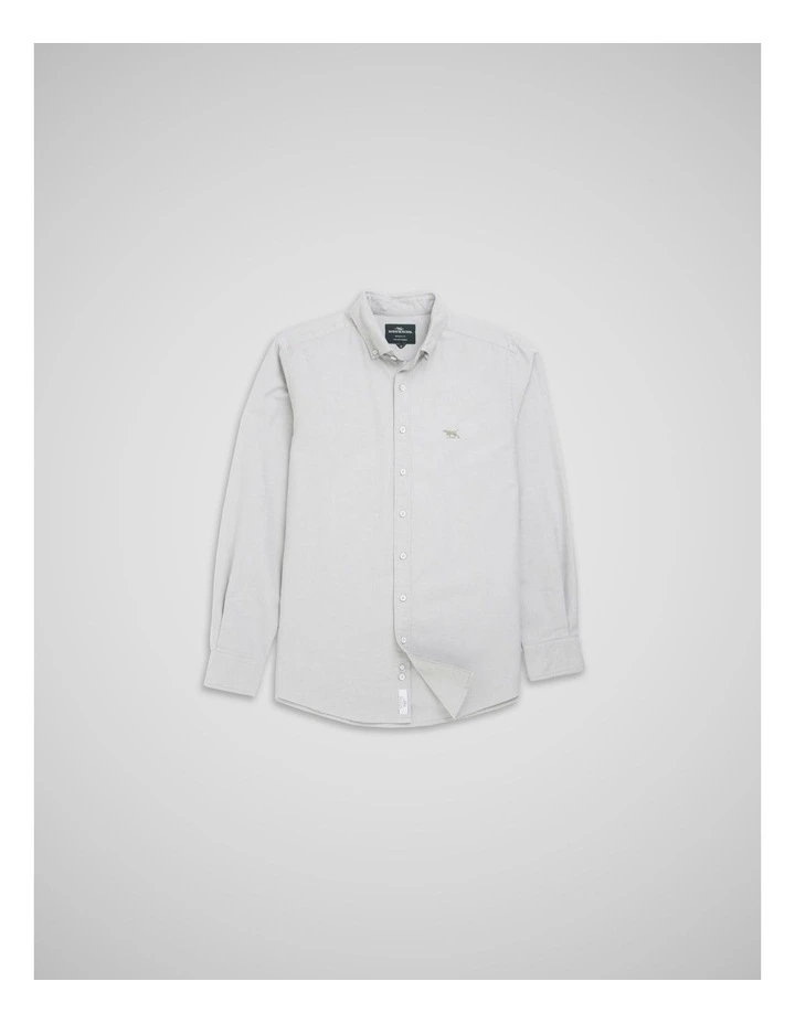 Oxford Long Sleeve Sports Fit Shirt in Thyme image 4