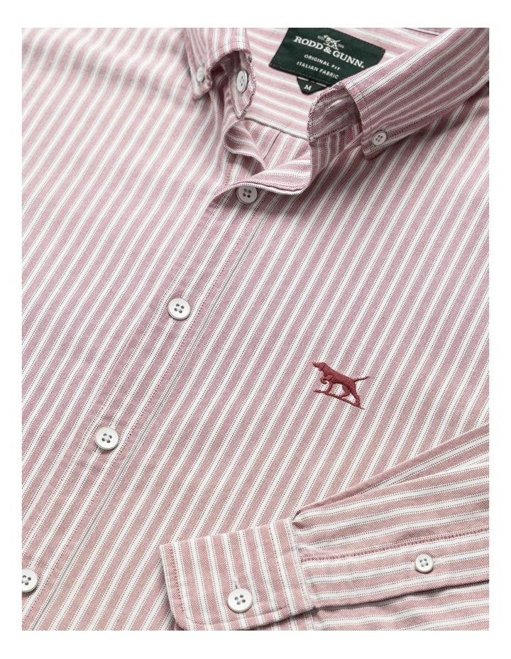 Gunn Oxford Stripe 4 Long Sleeve Sports Fit Shirt in Poppy image 5
