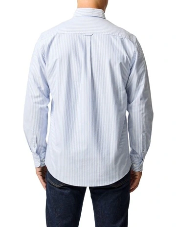 Gunn Oxford Stripe 4 Long Sleeve Sports Fit Shirt in Chambray