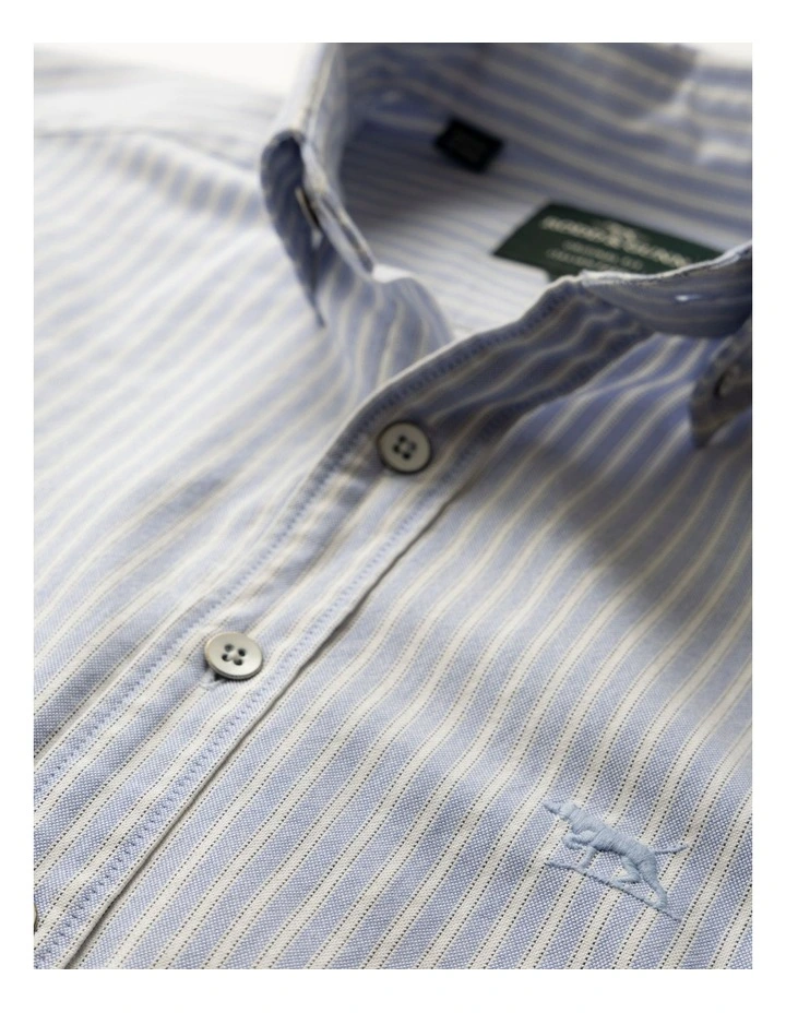 Gunn Oxford Stripe 4 Long Sleeve Sports Fit Shirt in Chambray image 5