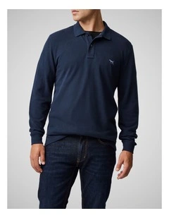 Long Sleeve Sports Fit Gunn Polo in Eclipse