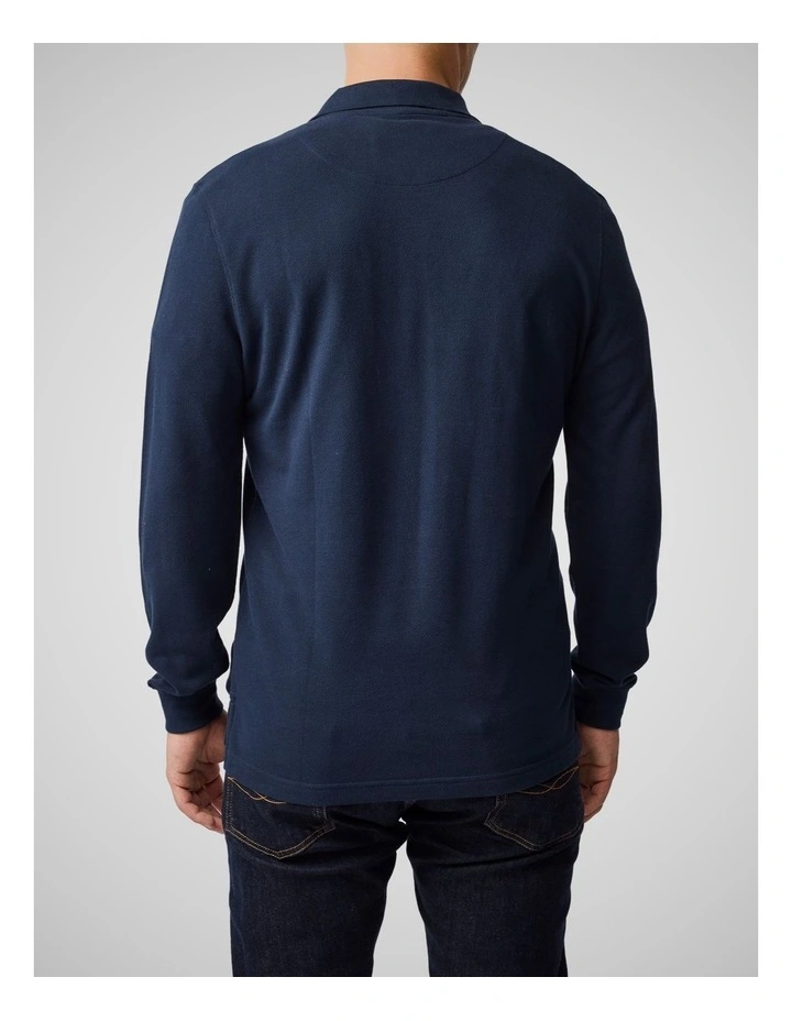 Long Sleeve Sports Fit Gunn Polo in Eclipse image 3