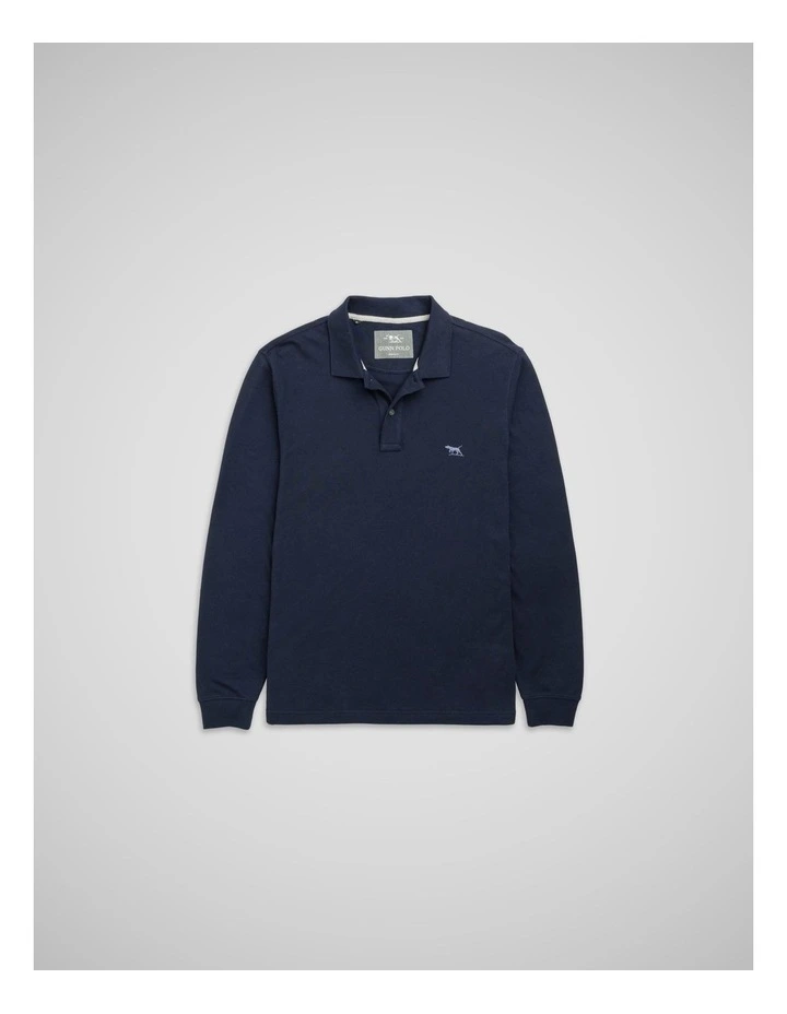 Long Sleeve Sports Fit Gunn Polo in Eclipse image 4