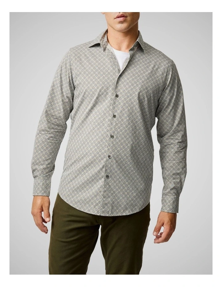 Henderson Valley Long Sleeve Sports Fit Shirt in Maple image 1