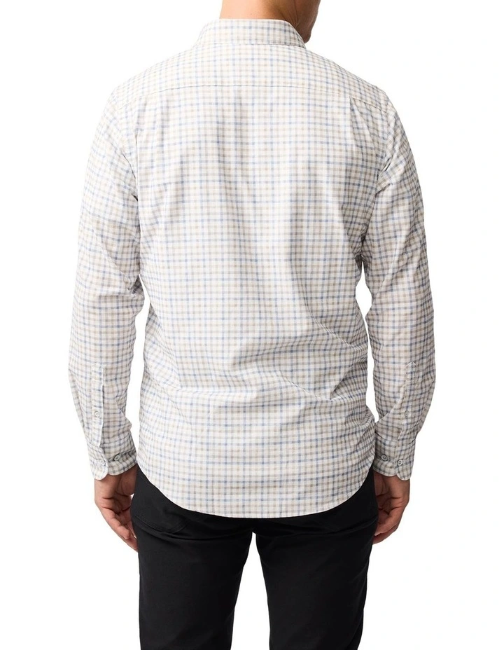 Fox Street Long Sleeve Sports Fit Shirt in River image 2