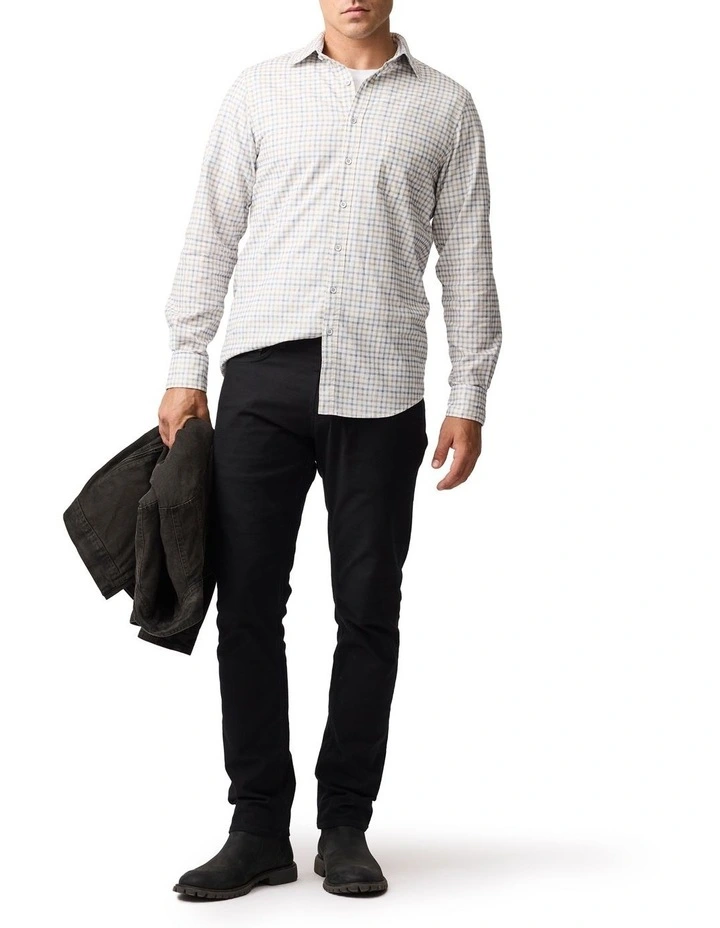 Fox Street Long Sleeve Sports Fit Shirt in River image 3